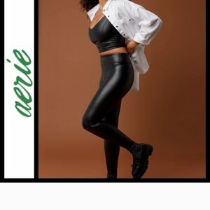 NWT Aerie Real Luxe Faux Leather Leggings Size M